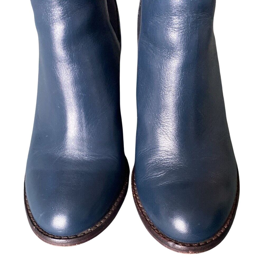 Anthropologie Splendid Magnolia Chelsea Ankle Boots $178 Blue With Brown Heel 6 - Picture 6 of 7